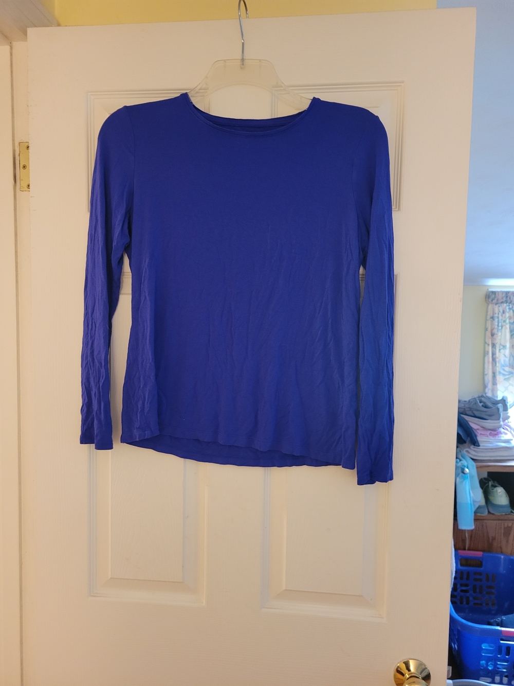 Nine West Royal Blue Long Sleeve Crewneck Top